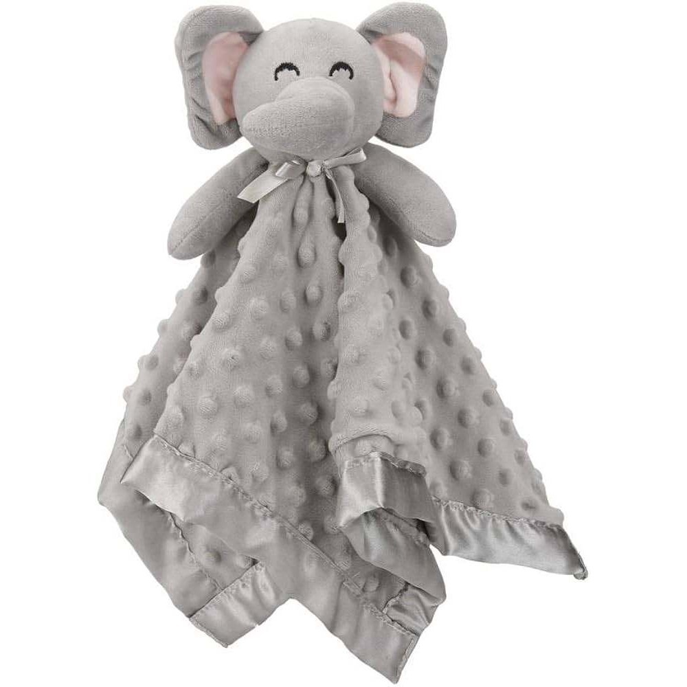 Pro Goleem Elephant Lovey Soft Security Blanket Snuggle Toy Minky Satin Trim